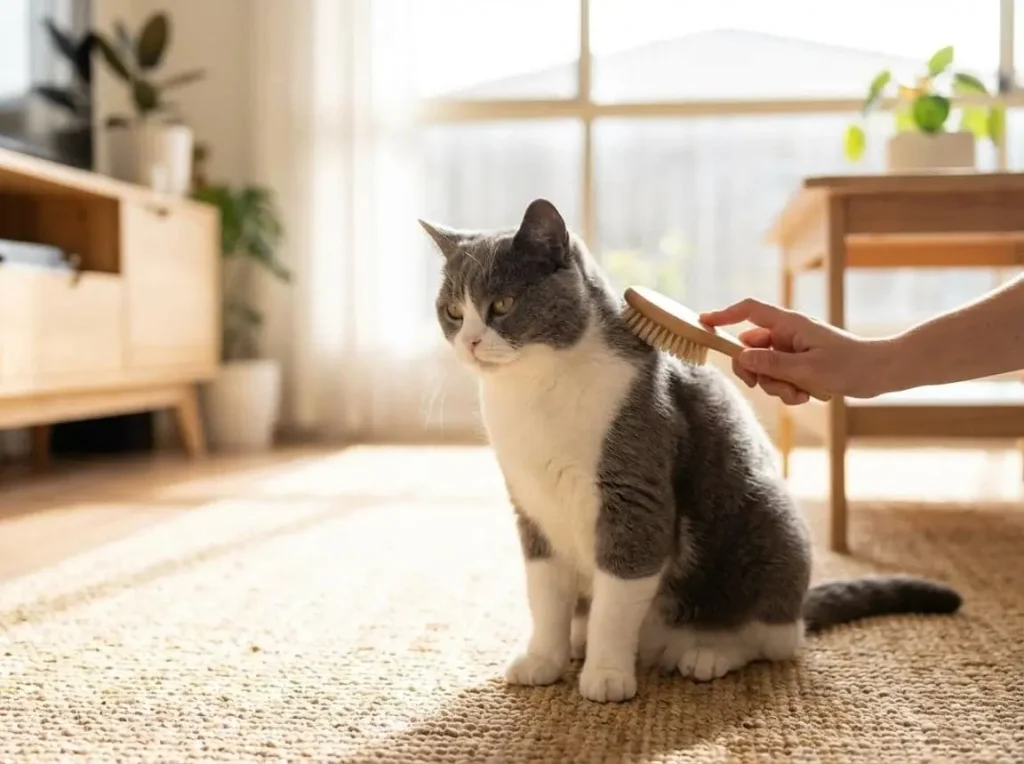 gato cepillándose